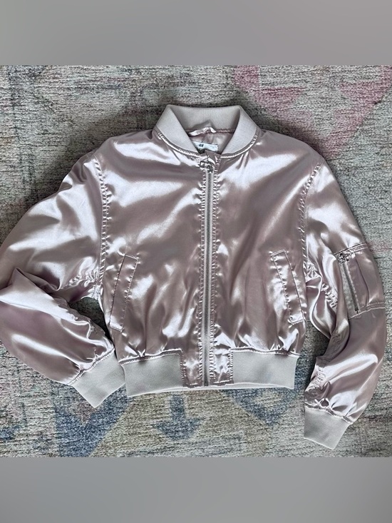 H&M Other - H&M Girl’s Pink Satin Bomber Jacket